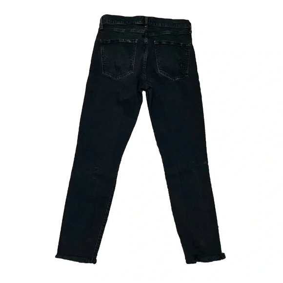 Agolde Feel Good Black High Rise Jeans Pants Distressed Size 28 Grunge Goth - Picture 3 of 10